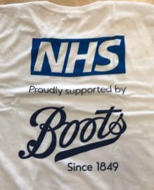 Boots proudly supports the NHS with covid testing -uniform Boots proudly supports the NHS with covid testing -uniform