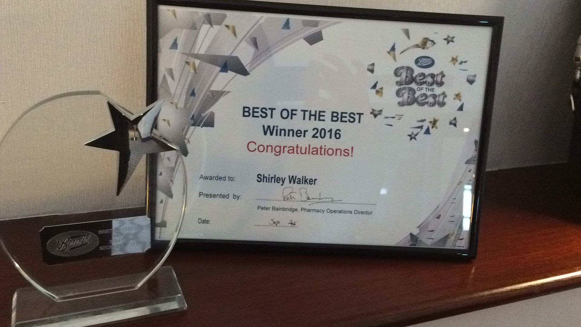 Shirley Best of the Best Award Shirley Best of the Best Award