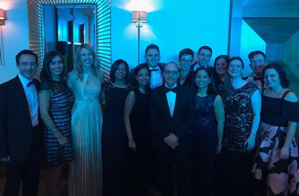 Hazel and colleagues at a formal Boots Opticians event Hazel and colleagues at a formal Boots Opticians event