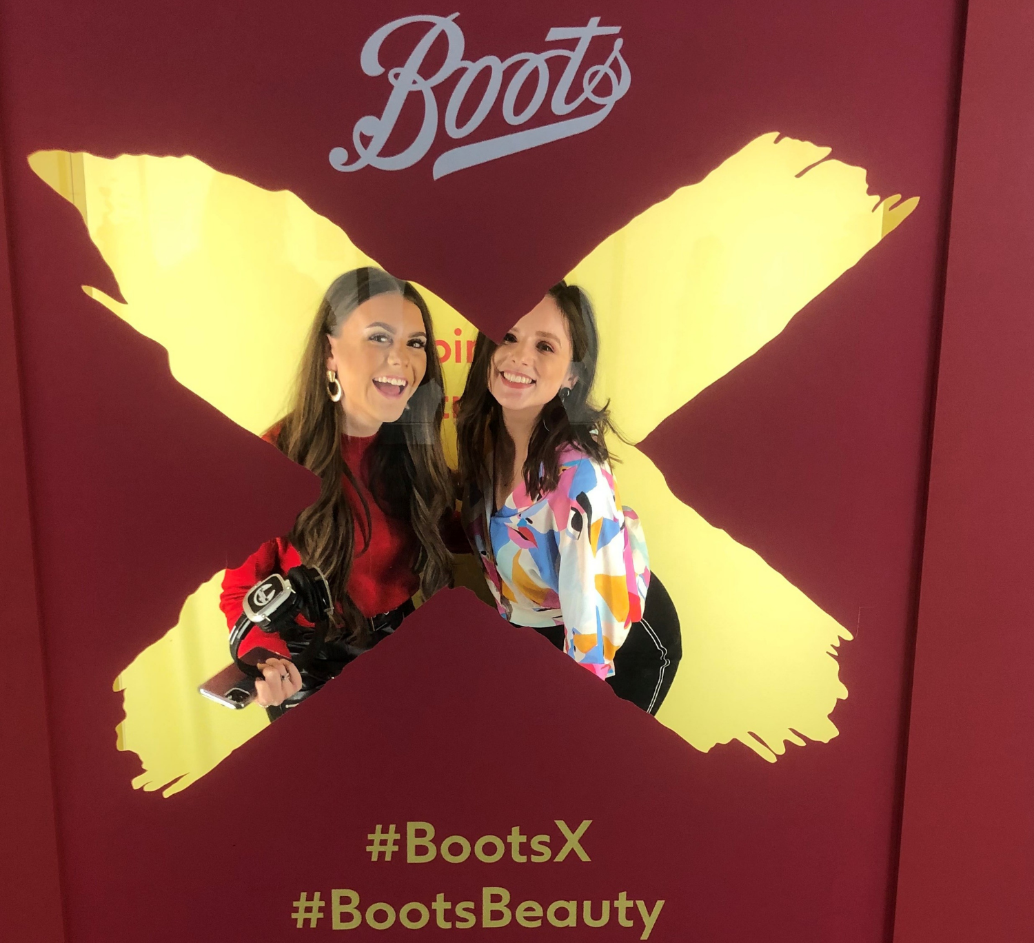 Holly and team member at #BootsX #BootsBeauty event
