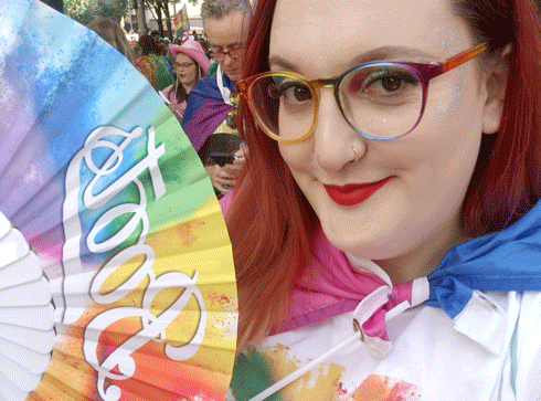 Amie at pride month event